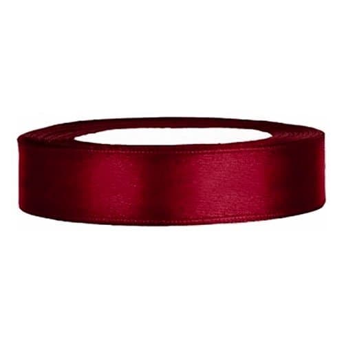 Satinband / Band - Mörkröd - 12mm x 25m