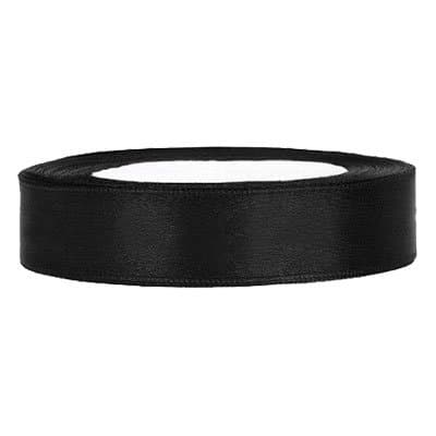 Satinband / Band - Svart - 12mm x 25m