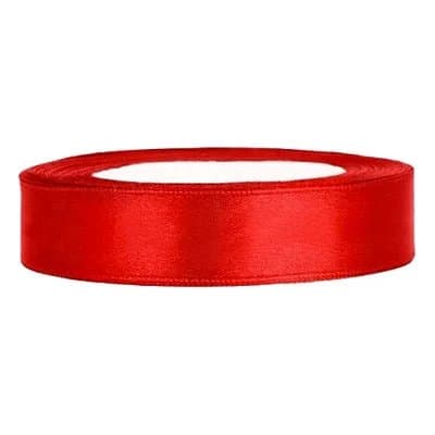 Satinband / Band - Röd - 12mm x 25m - Jul
