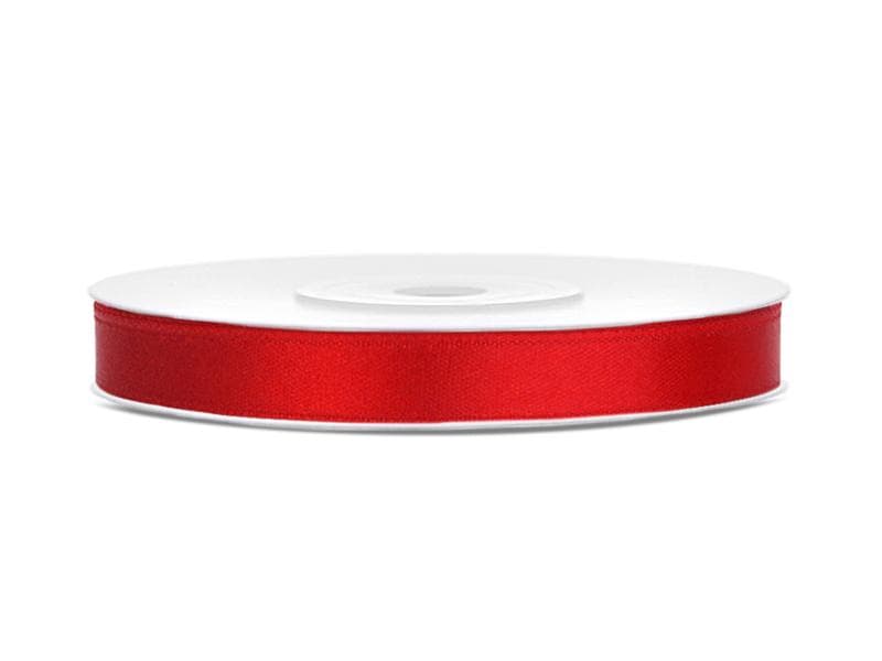Satinband / Band - Röd - 6mm x 25m - Jul