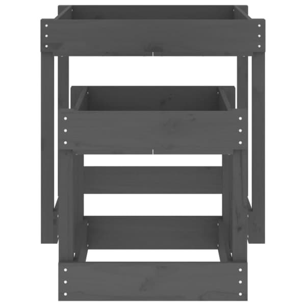 vidaXL Sandbord 2 st grå massiv furu