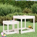 Miniatyrbilde 3 av 10: vidaXL Sandbord 2 stk hvit heltre furu