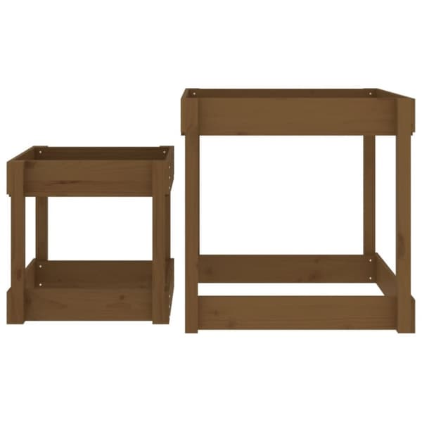 vidaXL Sandbord 2 st honungsbrun massiv furu