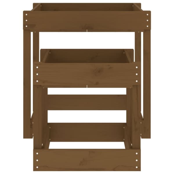 The Living Store Sandbord 2 st honungsbrun massiv furu -  Utrustning för utomhuslek