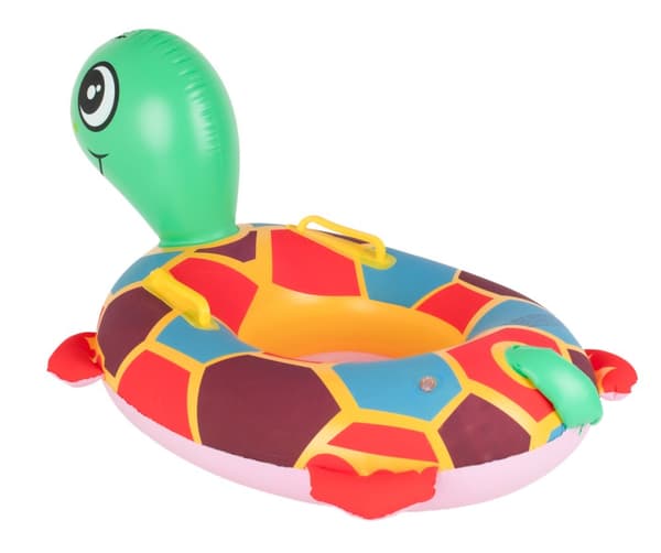 Babysvømmering, oppustelig børneflåde med sæde, skildpaddemadras, 15 kg