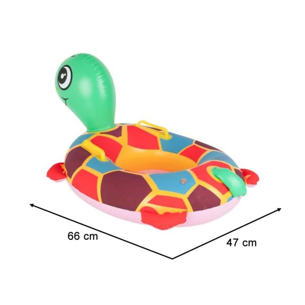Babysvømmering, oppustelig børneflåde med sæde, skildpaddemadras, 15 kg
