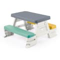 Miniatyrbillede 1 af 3: Dolu 2618 Picnicbord til 4 børn Indendørs/Udendørs Grå/Gul/Blå/Hvid