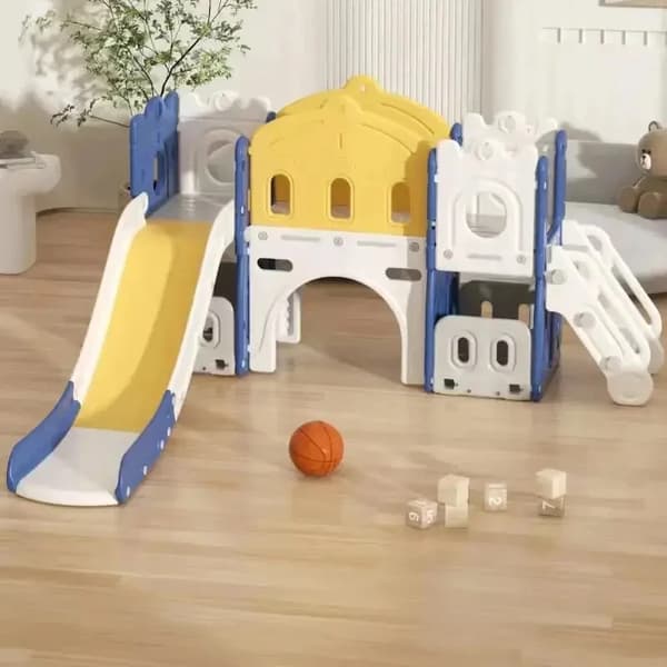 Babylekplatsset, flera färgalternativ, engagerande rutschbaneegenskaper,GD03-BLÅGUL