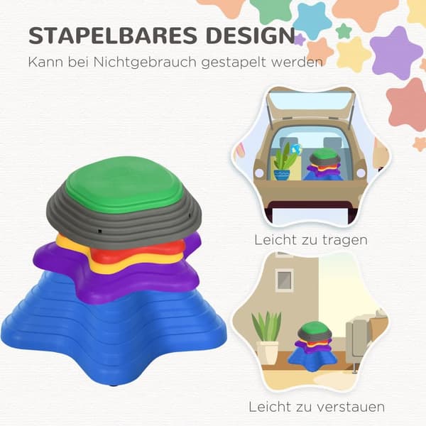Staplingsleksak, ZONEKIZ, 23x23x4 cm, 33x33x7.5 cm, 36.5x36.5x16 cm, 31x31x8.5 cm, Flerfärgad