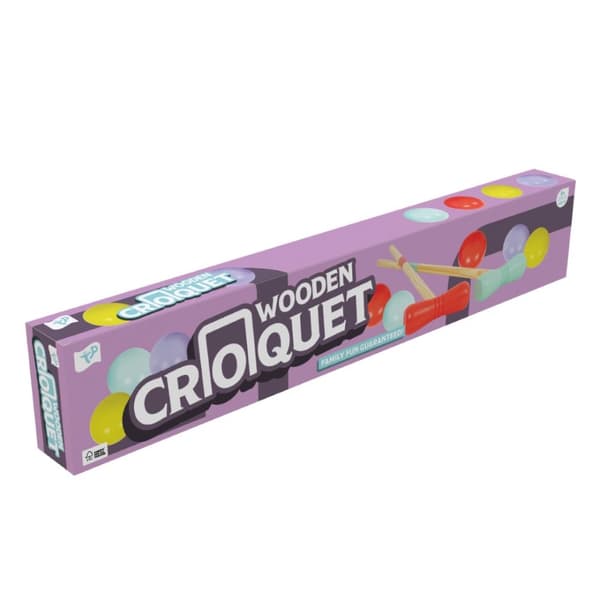 Krocket Set i Trä Familje trädgårdsspel