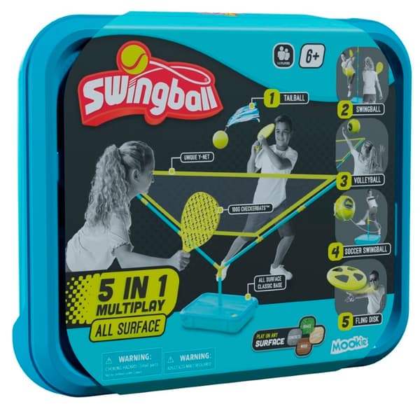 Swingball 5-in-1 Tailball + Stångtennis + Volleyboll + Fotboll + Kastskiva