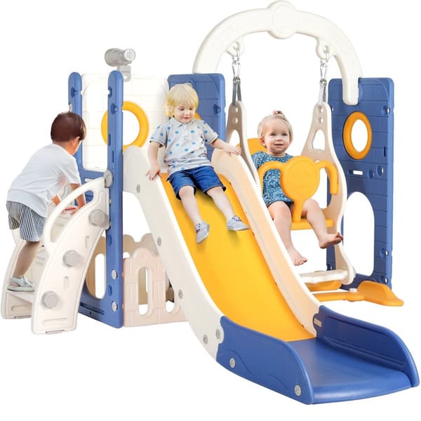Lasten sisä- ja ulkoleikkisetti, 3 in 1 liukumäki, kiipeilyseinä,3 in 1