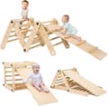 Miniatyrbild 1 av 2: Klattringstriangeln Gym, Fällbar Design, Lämplig för 1-7 År,Original träfärg