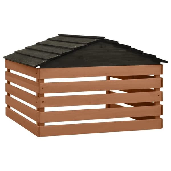 vidaXL Gressklipperhus svart og brun 78x74x54 cm gran