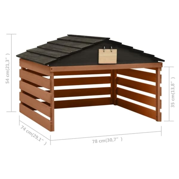vidaXL Gressklipperhus svart og brun 78x74x54 cm gran