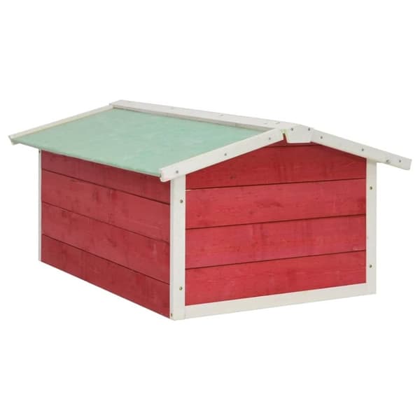 vidaXL Gressklipperhus rød og hvit 72x87x50 cm gran