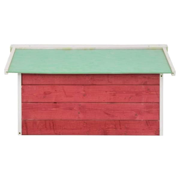 vidaXL Gressklipperhus rød og hvit 72x87x50 cm gran