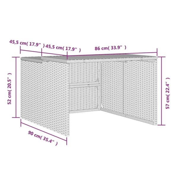 vidaXL Garage för robotgräsklippare brun 86x90x52/57 cm konstrotting
