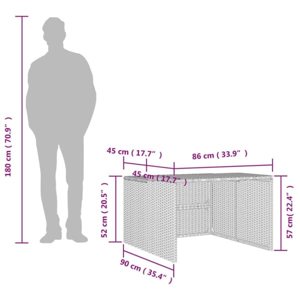 vidaXL Garage för robotgräsklippare grå 86x90x52/57 cm konstrotting