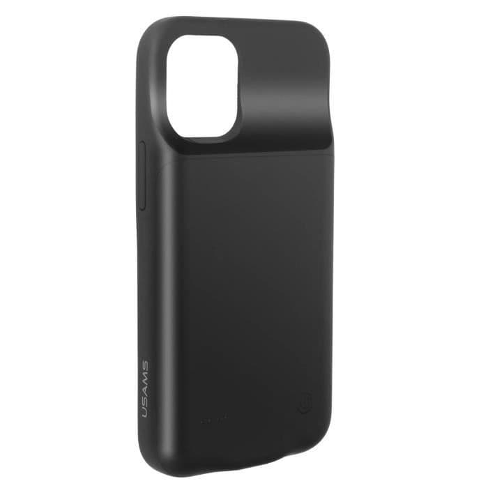 Mjukt, styvt iPhone 12 Pro-fodral med 3500mAh batteri Soft-touch Usams Black