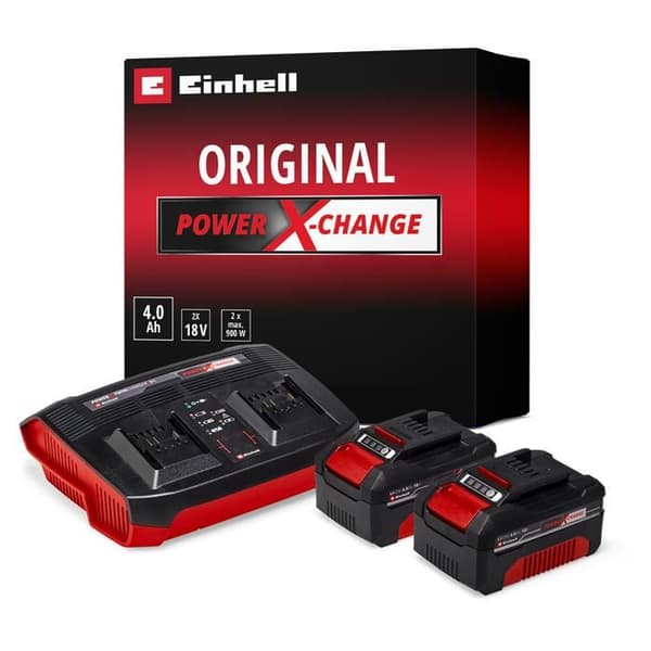 Einhell Power X-Change PXC-Starter-Kit 2x 4,0Ah & Twincharger Kit 4512112 Batteri för verktyg och laddare 18 V 4,0 Ah L