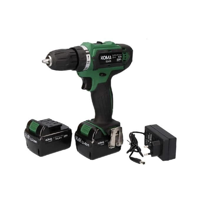 KOMA 14,4V skruvmejsel - 2 batterier 1,5Ah - 1 laddare 08703
