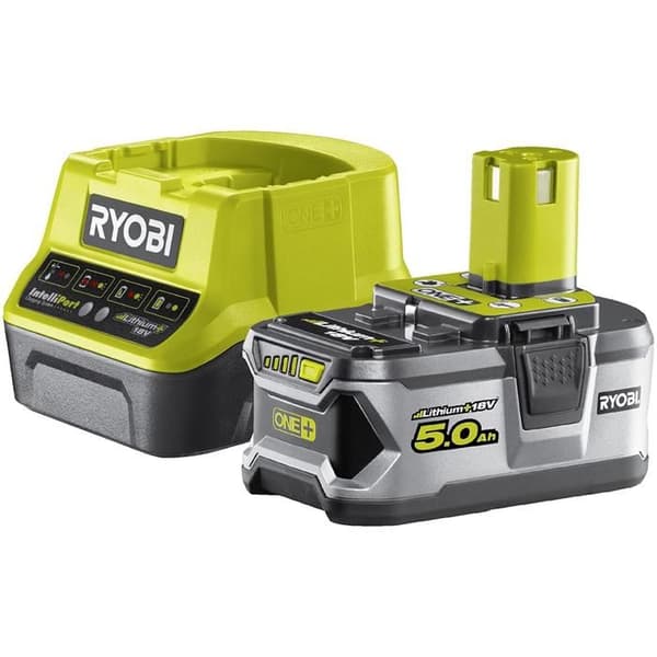 RYOBI 18V OnePlus 5.0Ah LithiumPlus batteripaket - 1 snabbladdare 2.0Ah RC18120-150