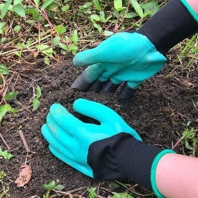 Trädgårdshandskar med klor snabbt och enkelt att gräva och plantera, säkra för trädgårdsarbete grävning och plantering