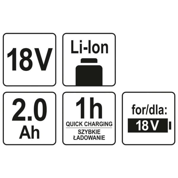 YATO 2.0Ah 18V Li-Ion batteri