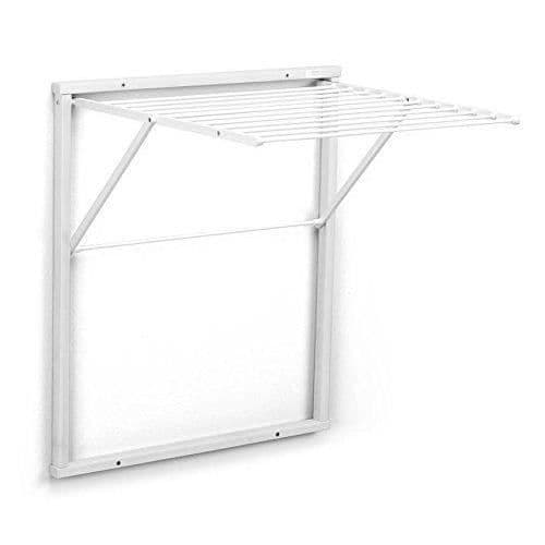 Arredamenti Italia 604 KLEDY Väggmonterad tvättstativ Torkställ Massiv bok Vitlackerad 69 x 80 x 63 cm