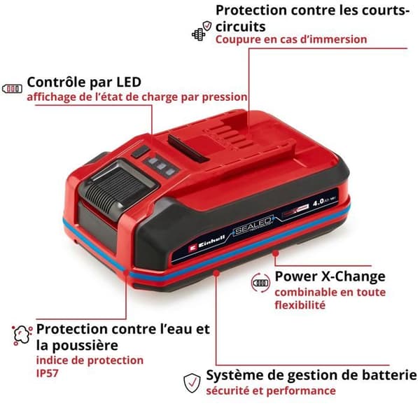 Einhell 18V 4.0Ah SEALED PXC Plus Akku 4511627 Verktygsbatteri 18 V 4000 mAh Li-Ion