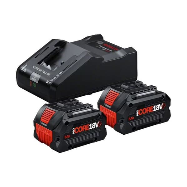 2 batterier PROCORE18V+ 8.0AH + laddare GAL 18V-160 PROFESSIONAL - BOSCH - 4053423252668