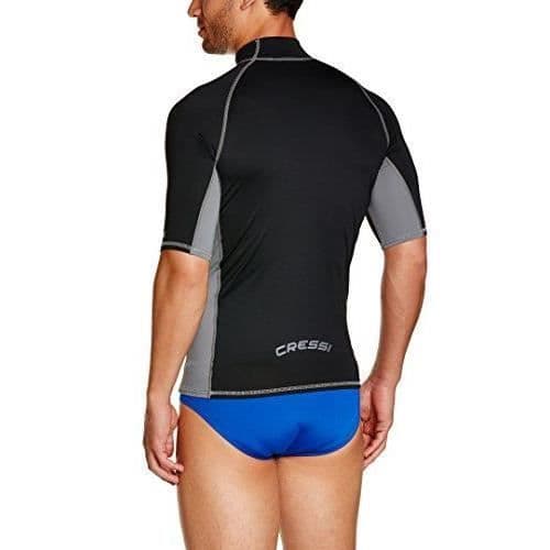 Cressi Rashguard Herr Hög av dräkt i mycket elastisk specialväv Kortärmad UV-skydd (UPF) 50+ Svart