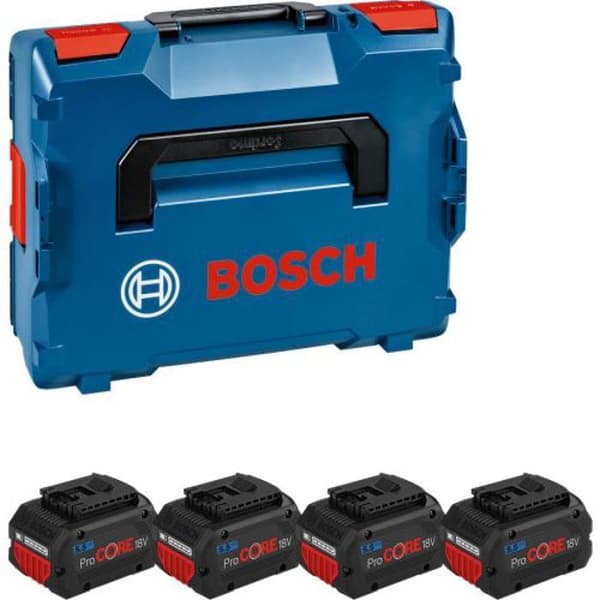 Paket med 4 18V Procore 5,5Ah batterier i L-BOXX box - BOSCH - 1600A02A2U