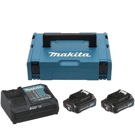 Paket med 2 10,8V 2Ah batterier + DC10SB laddare - Makita - Li-ion