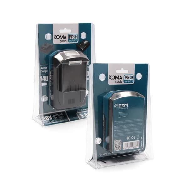 20V Li-ion batteri - KOMA - 5,0Ah - Kompatibel med professionella verktyg - Laddningstid 70min - Mått 7,5x11,7x6,3cm