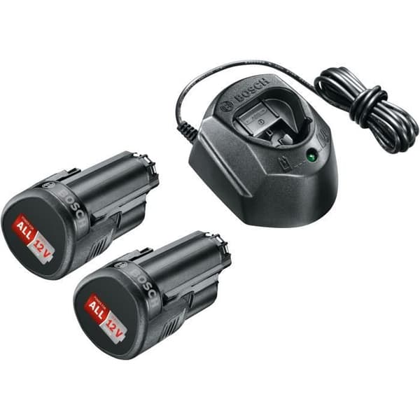 BOSCH - Startsats 12V - 2 batt 1,5Ah + Laddare - 4,0Ah Li-ion batteri - Nät