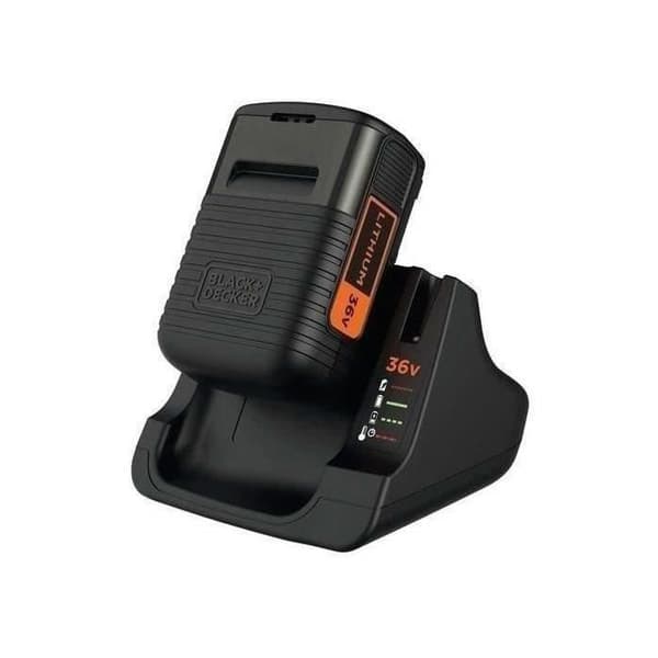 BLACK &amp; DECKER 36V batterisats + BDC2A36 Laddare - Li-ion 2,0 Ah - Motoriserad