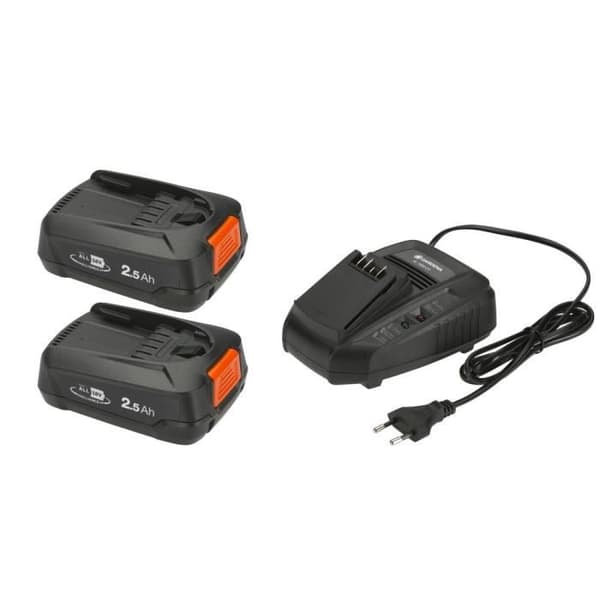 Startkit - GARDENA - P4A 2x PBA 18V 45 AL/45 - 2 Li-ion-batterier - Snabbladdare