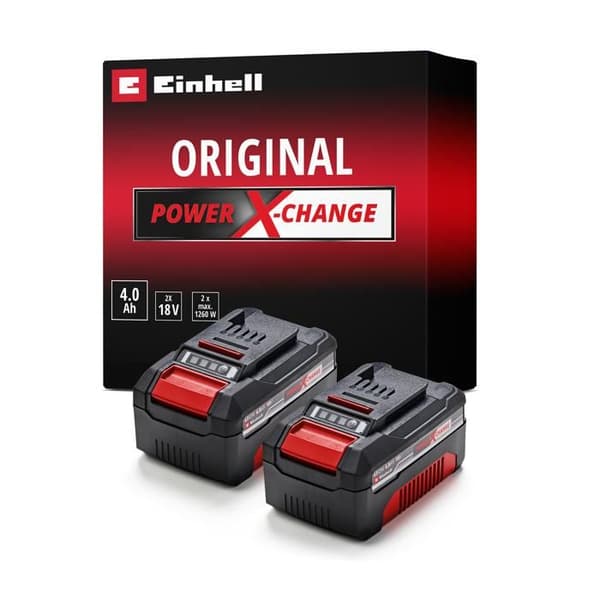 Einhell Dubbelbatteri 2 x 4,0 Ah Twinpack Power X-Change (Litium-jon, 18 V, för alla Einhell Power X-Change-enheter)
