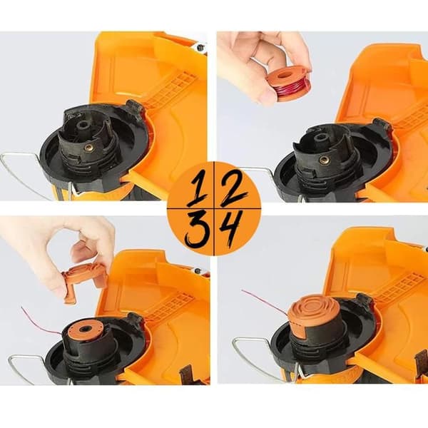 Bobin av trimmertråd - Worx - WA0010 - Ø 1,65mm - L 3m - Paket med 8 spolar och 2 lock