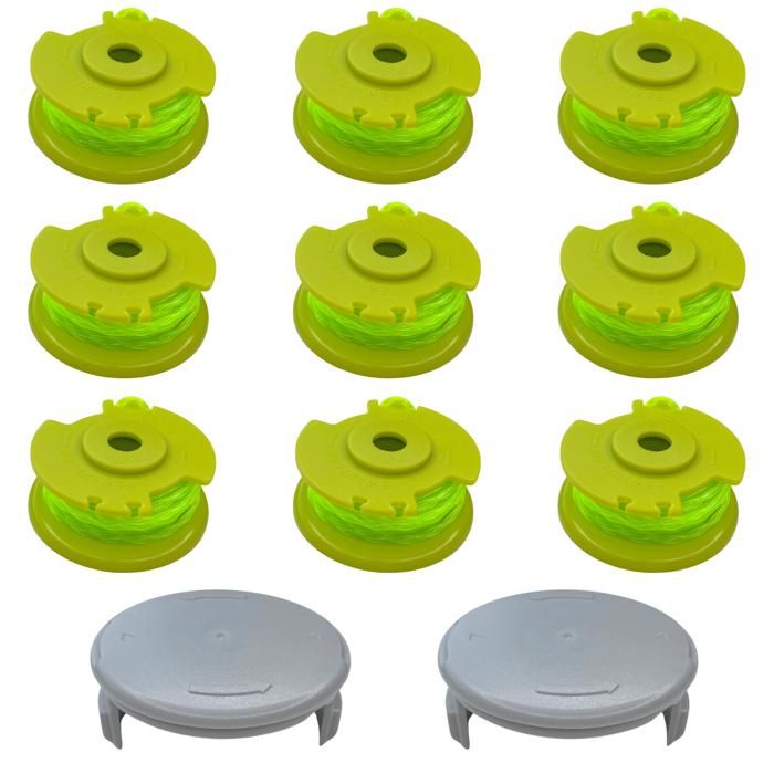 Bobin tråd ersättning AC80RL3 kompatibel med Ryobi One-18V 24V 40V 2mm L3,4m Paket med 9 spolar 2 lock]Phonillico®