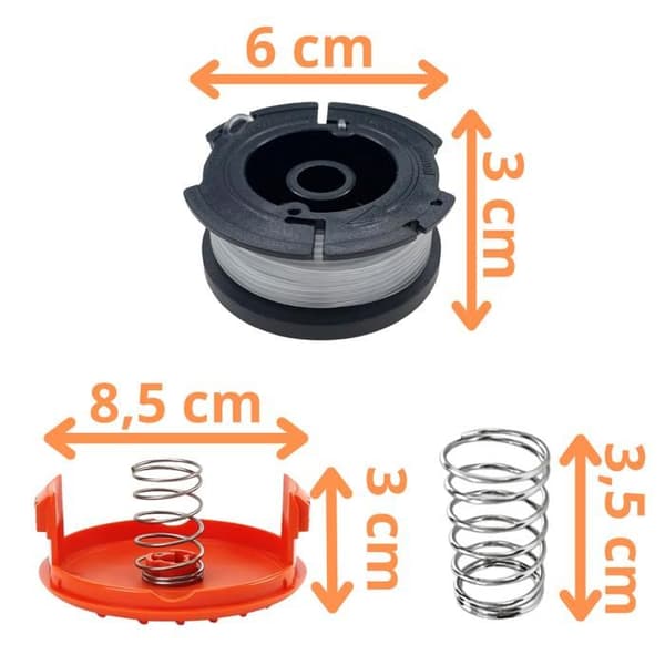 Grästrimmer trådspole - Black och Decker - A6481 - Ø 1,65mm - L9,1m - Pack med 8 spolar