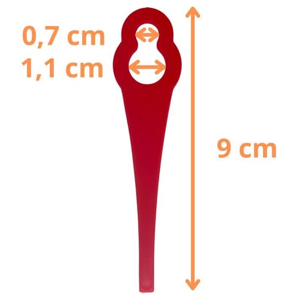 Ersättningsblad - Phonillico® - Kompatibel med Einhell GE-CT 18 Li - Pack med 100 - 9 cm - Nylon