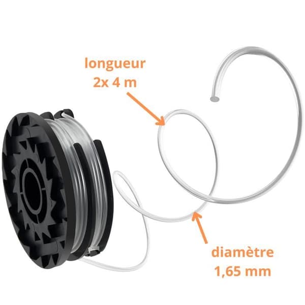 Dubbel trådspole - TLP-01 - Kompatibel med Parkside - Ø 1,65mm - L 2x4m - Paket med 4