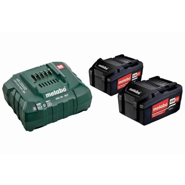 Grundsats 2x4Ah Li-Power 18V - METABO - ASC 55 laddare - Li-Ion batteri - 2 års garanti