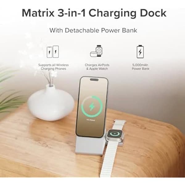 Laddare - MATRIX+ - 3-i-1 Magnetisk CHARGIN - Trådlös laddning - Stöd - Förvaring