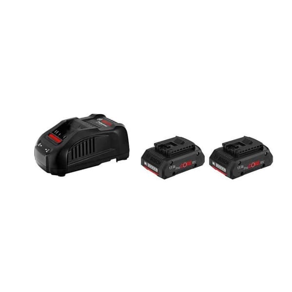 Paket med 2 Procore 18 V 4 Ah-batterier och dess GAL1880 CV-laddare i kartong - BOSCH - 1600A016GF
