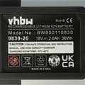 Miniatyrbild 5 av 5: vhbw Li-Ion-batteri 2000mAh (18V) för elektriska trädgårdsverktyg Gardena Li-18/23 R gräsklipparbatteri EasyCut som 09840-20