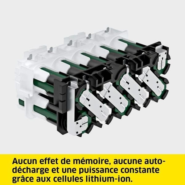 KARCHER Power 18V/5Ah batteri med nätladdare - LCD-skärm och halkfria handtag